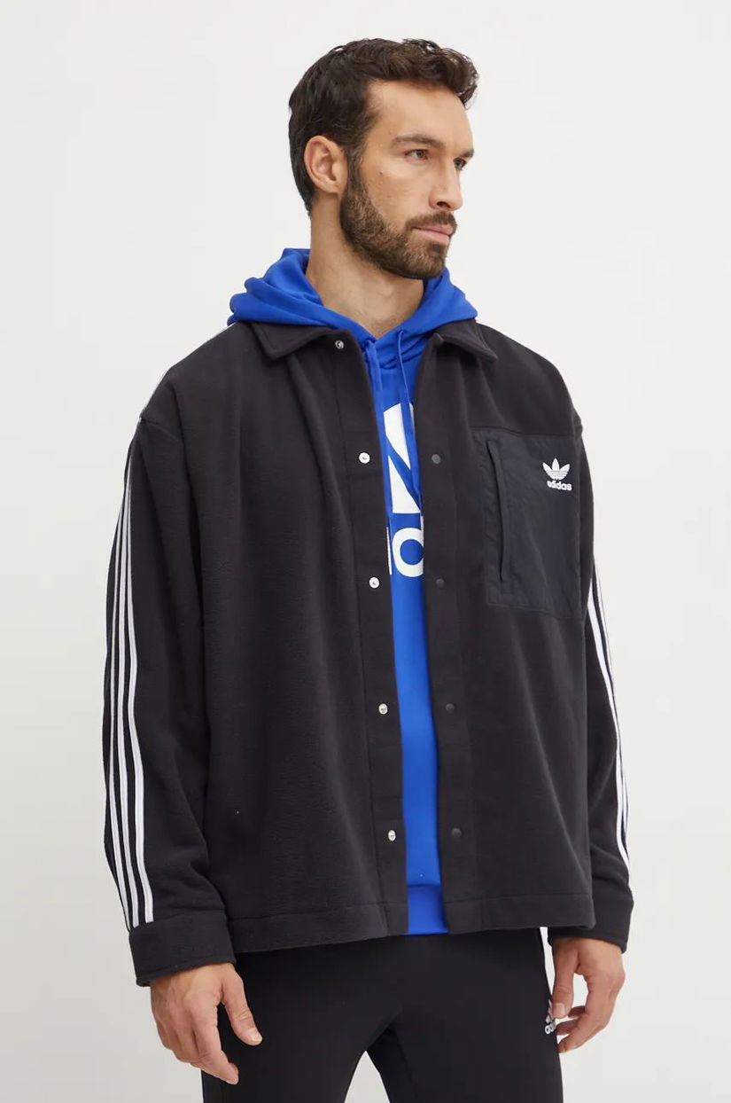 adidas Originals camasa barbati, culoarea negru, relaxed, IZ1834