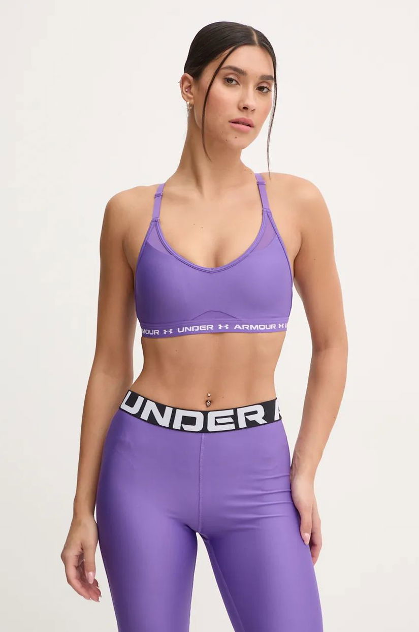 Under Armour sutien sport Crossback culoarea violet, 1386424