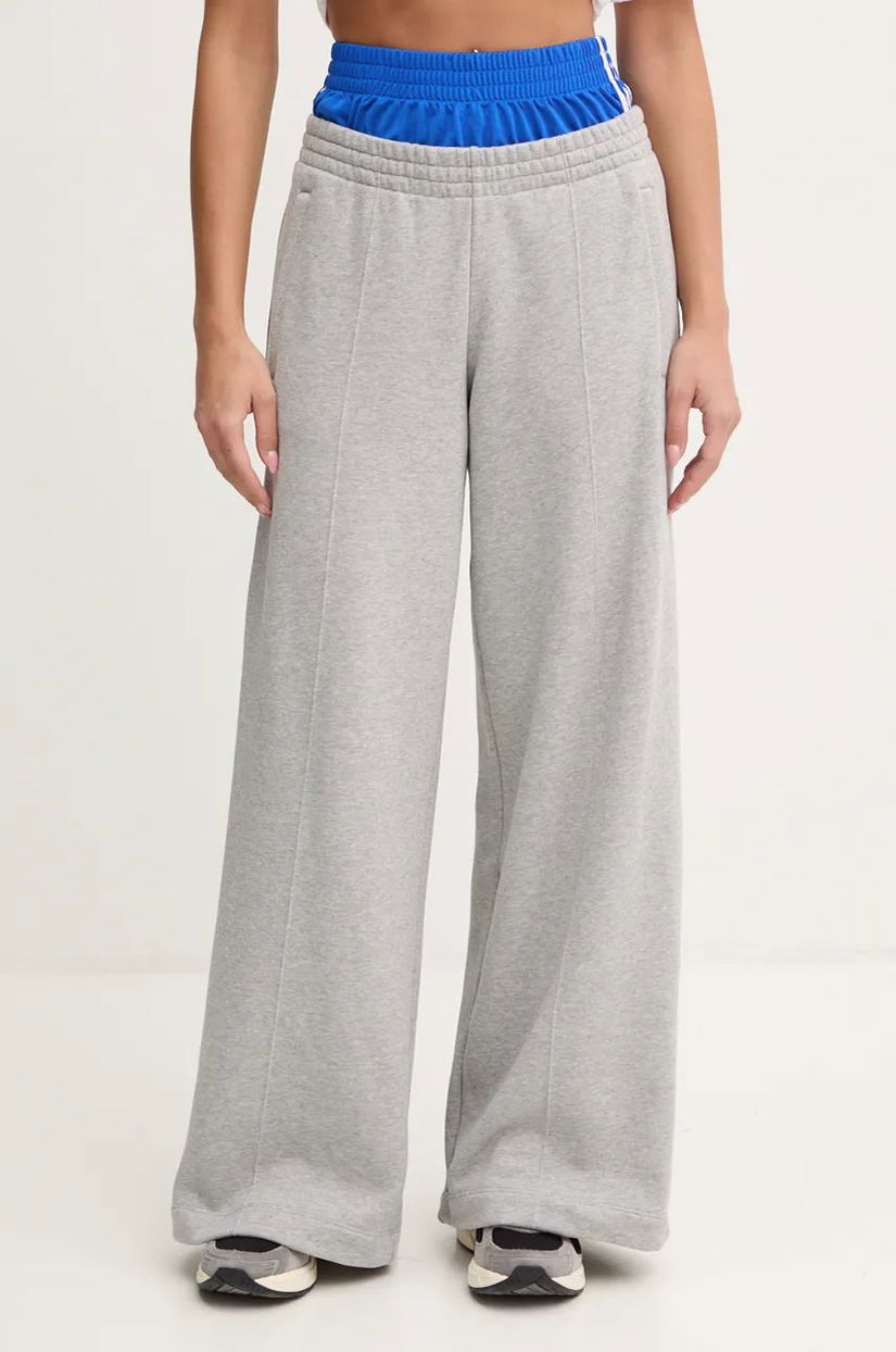 adidas Originals pantaloni de trening din bumbac Ksenia SweatPant culoarea gri, melanj, IW5670