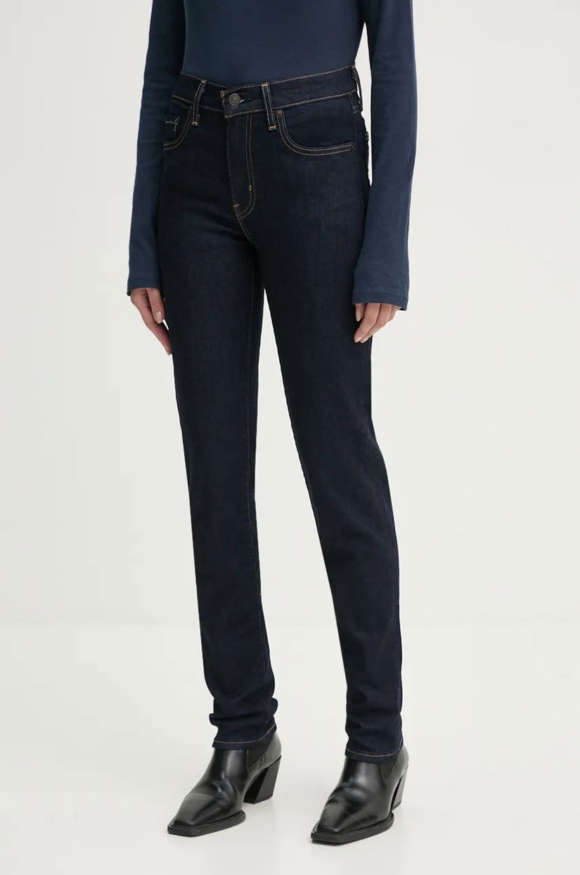 Levi's jeansi 724 HIGH RISE STRAIGHT femei, culoarea albastru marin, 18883