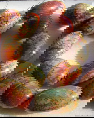 Agate crab fire culori de toamna aprox 17-21x27-29.5 mm