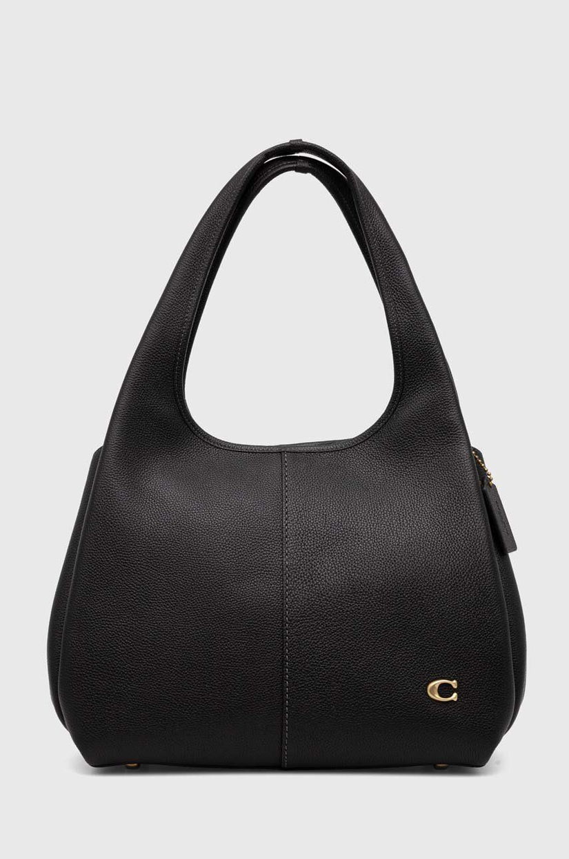 Coach poseta de piele culoarea negru