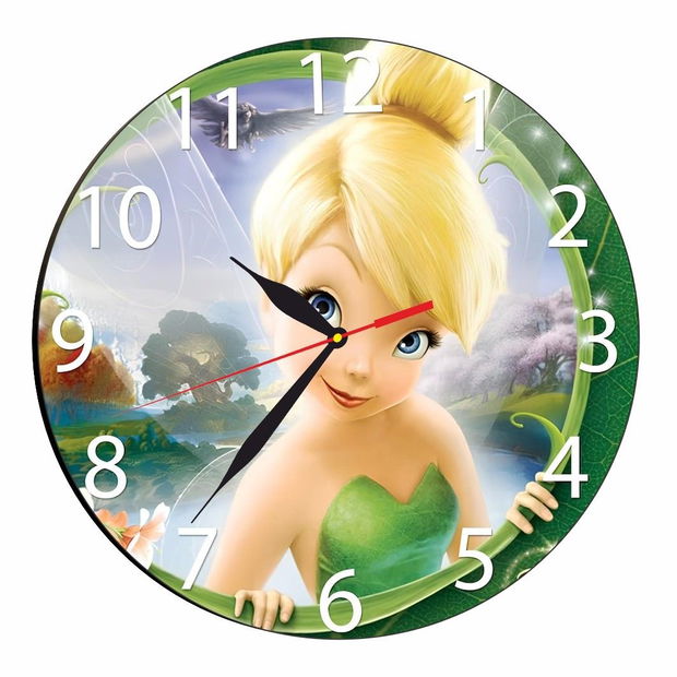 Ceas Disney cu Tinker Bell, Lemn, 40 cm, CSDUV003