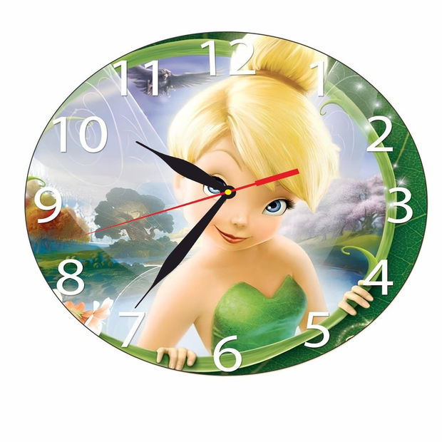 Ceas Disney cu Tinker Bell, Lemn, 40 cm, CSDUV003