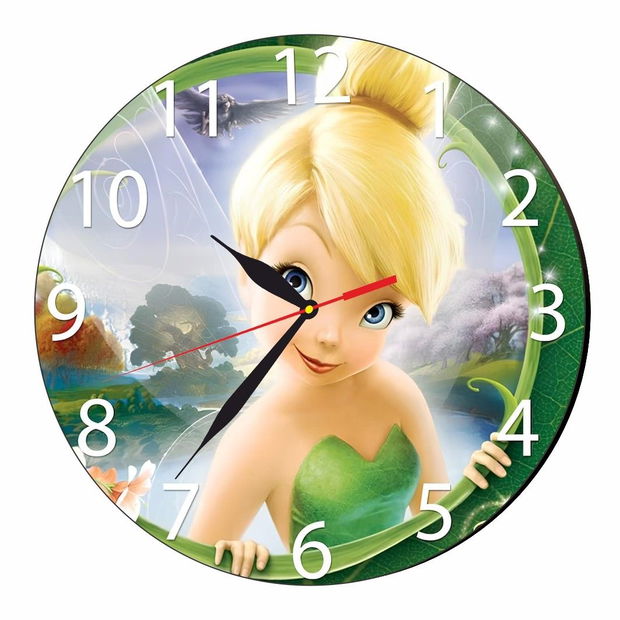 Ceas Disney cu Tinker Bell, Lemn, 40 cm, CSDUV003