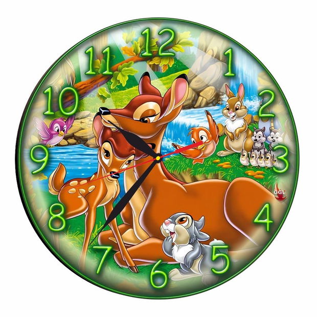 Ceas Disney, Bambi, Lemn, 40 cm, CSDUV005