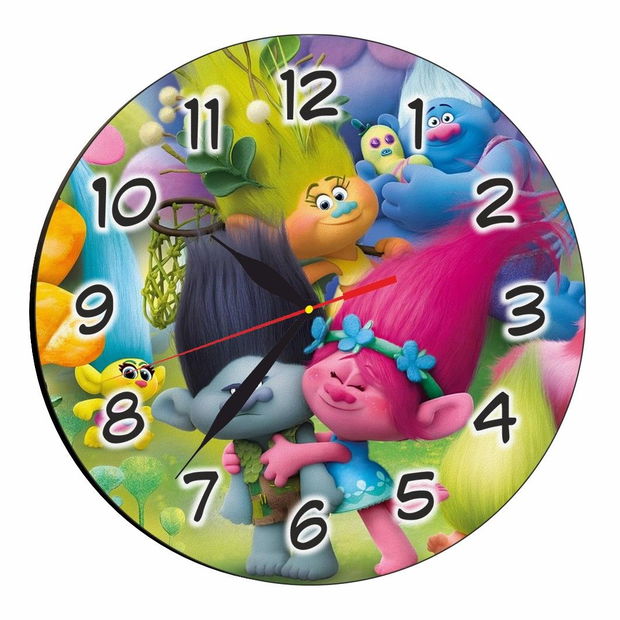 Ceas Disney, Trolli, Trolls, Lemn, 40 cm, CSDUV023