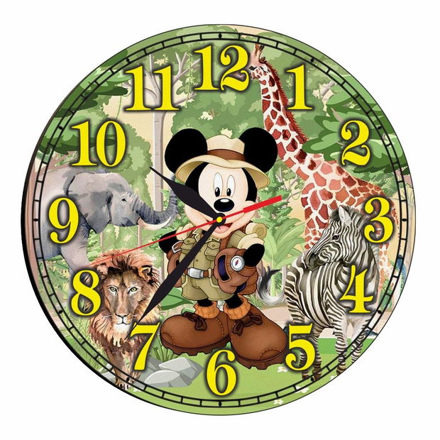 Ceas Disney, Safari, Mickey Mouse, Lemn, 40 cm, CSDUV031