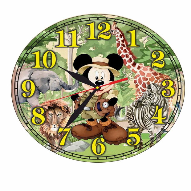 Ceas Disney, Safari, Mickey Mouse, Lemn, 40 cm, CSDUV031