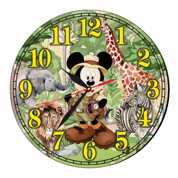 Ceas Disney, Safari, Mickey Mouse, Lemn, 40 cm, CSDUV031