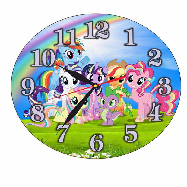 Ceas Disney, Micii mei Ponei, My Little Pony, Lemn, 40 cm, CSDUV033