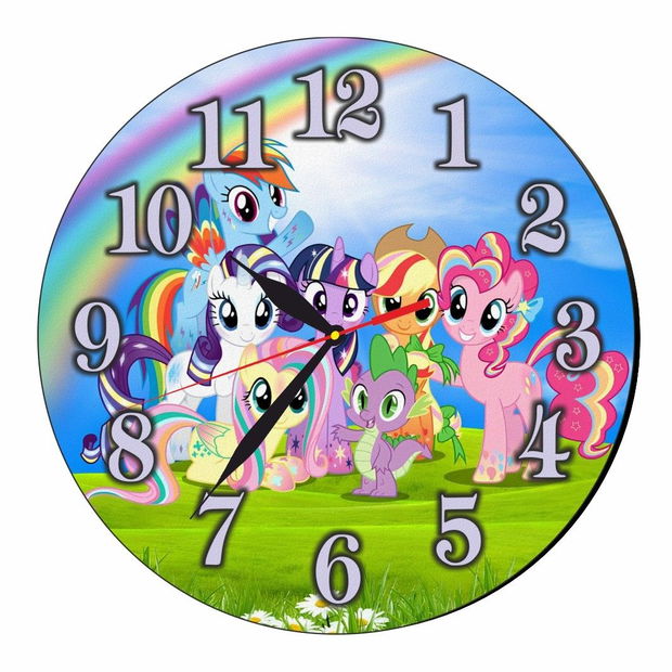 Ceas Disney, Micii mei Ponei, My Little Pony, Lemn, 40 cm, CSDUV033