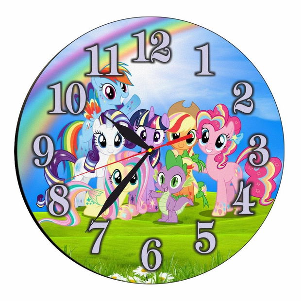 Ceas Disney, Micii mei Ponei, My Little Pony, Lemn, 40 cm, CSDUV033