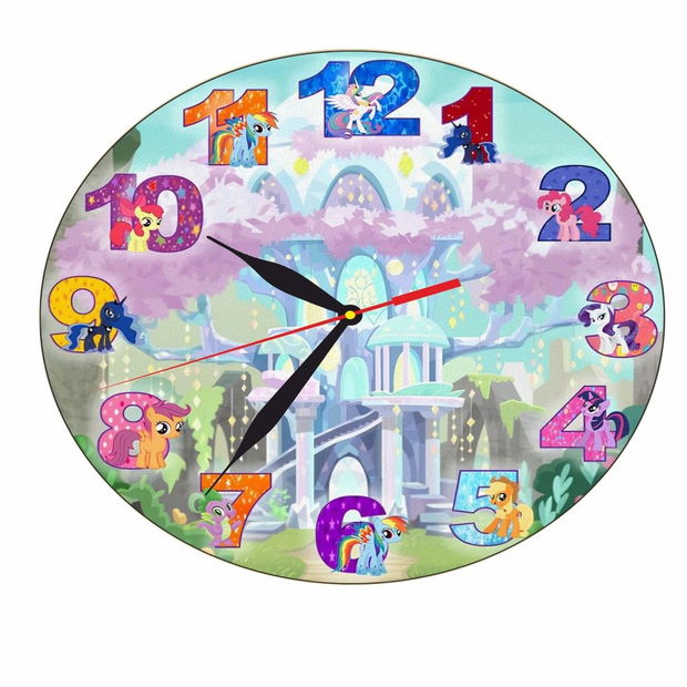 Ceas Disney, Micii mei Ponei, My Little Pony, Lemn, 40 cm, CSDUV035