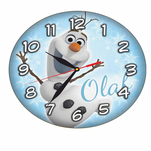 Ceas Disney, Frozen, Olaf, Lemn, 40 cm, CSDUV043