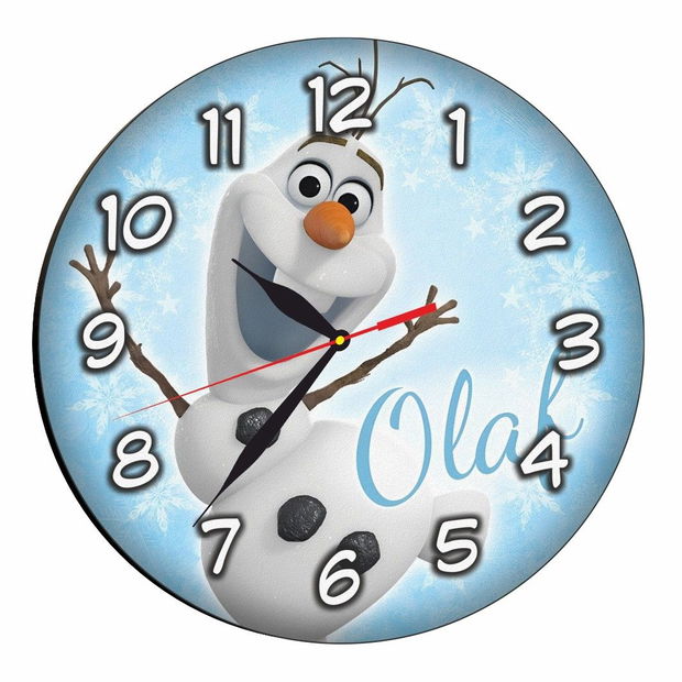 Ceas Disney, Frozen, Olaf, Lemn, 40 cm, CSDUV043