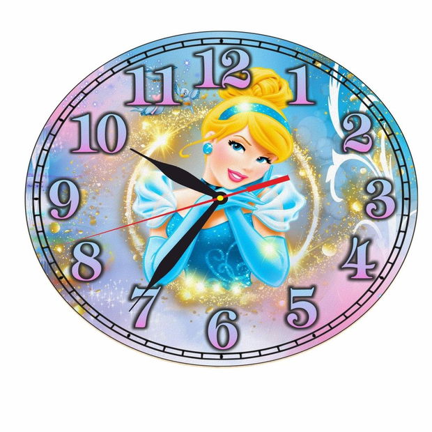 Ceas Disney, Cenusareasa, Cinderella, Lemn, 40 cm, CSDUV046