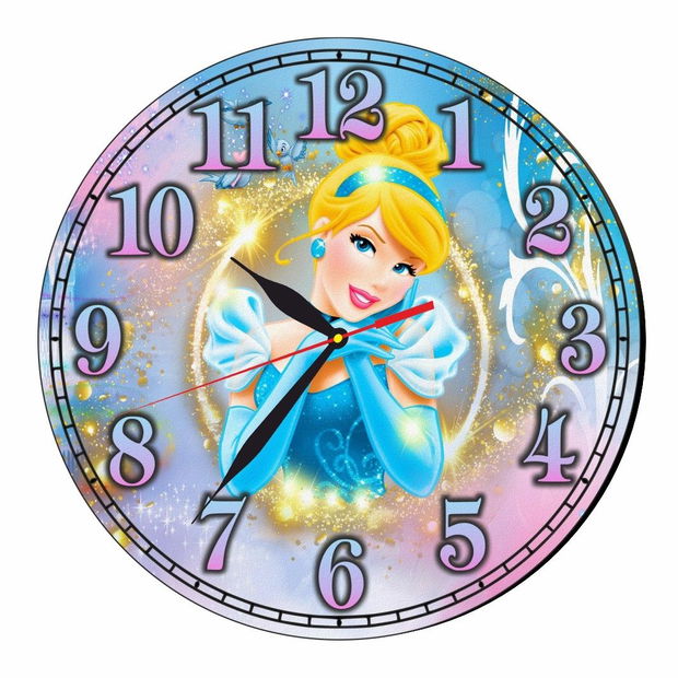 Ceas Disney, Cenusareasa, Cinderella, Lemn, 40 cm, CSDUV046