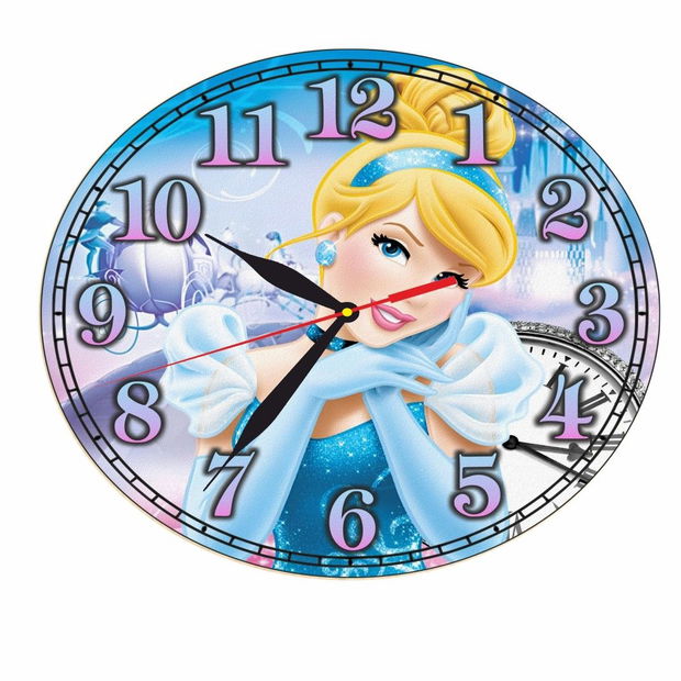 Ceas Disney, Cenusareasa, Cinderella, Lemn, 40 cm, CSDUV047