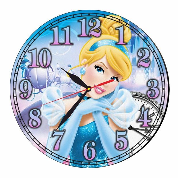 Ceas Disney, Cenusareasa, Cinderella, Lemn, 40 cm, CSDUV047