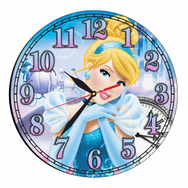 Ceas Disney, Cenusareasa, Cinderella, Lemn, 40 cm, CSDUV047