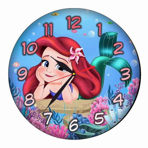 Ceas Disney, Mica Sirena, The Little Mermaid, Lemn, 40 cm, CSDUV054