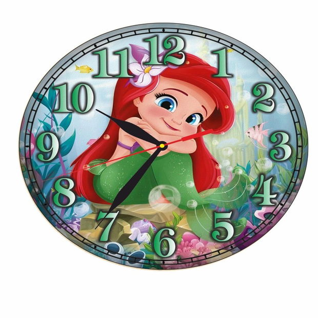 Ceas Disney, Mica Sirena, The Little Mermaid, Lemn, 40 cm, CSDUV055