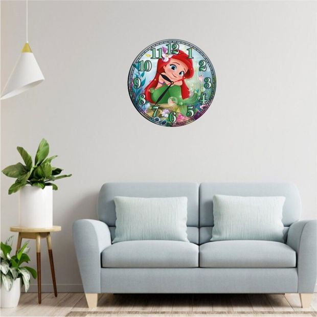 Ceas Disney, Mica Sirena, The Little Mermaid, Lemn, 40 cm, CSDUV055