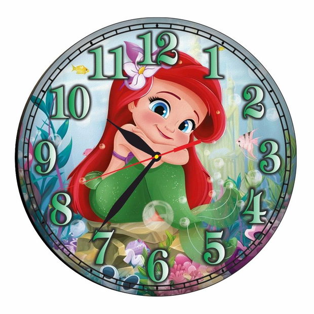 Ceas Disney, Mica Sirena, The Little Mermaid, Lemn, 40 cm, CSDUV055