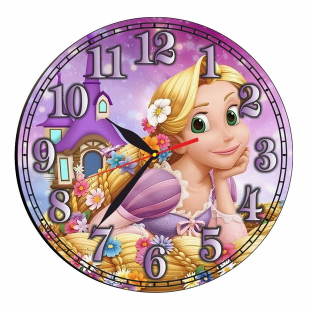 Ceas Disney, Rapunzel, Lemn, 40 cm, CSDUV057