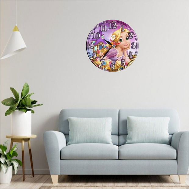 Ceas Disney, Rapunzel, Lemn, 40 cm, CSDUV057