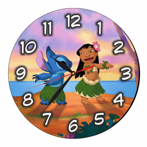 Ceas Disney, Lilo & Stitch, Lemn, 40 cm, CSDUV088