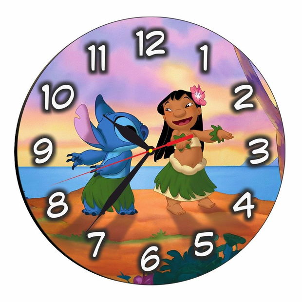 Ceas Disney, Lilo & Stitch, Lemn, 40 cm, CSDUV088