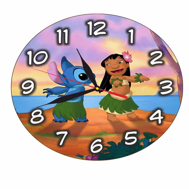 Ceas Disney, Lilo & Stitch, Lemn, 40 cm, CSDUV088