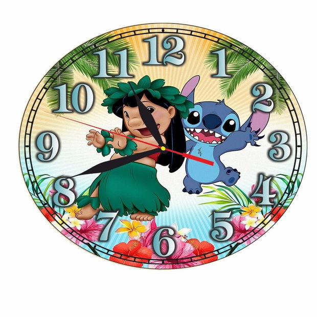 Ceas Disney, Lilo & Stitch, Lemn, 40 cm, CSDUV089