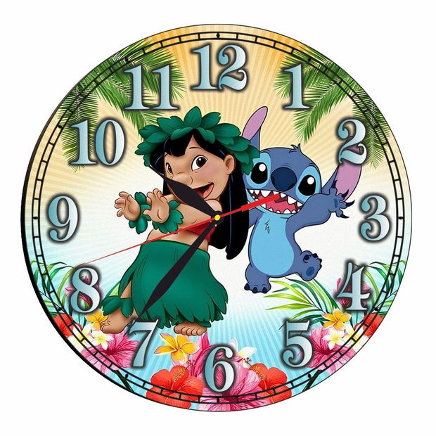 Ceas Disney, Lilo & Stitch, Lemn, 40 cm, CSDUV089