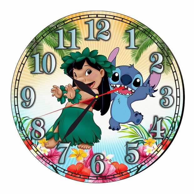 Ceas Disney, Lilo & Stitch, Lemn, 40 cm, CSDUV089