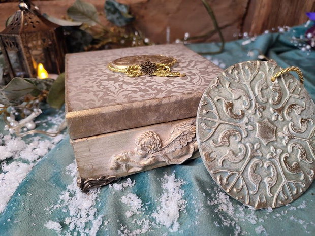 Set caseta si decoratiune-Vintage Christmas