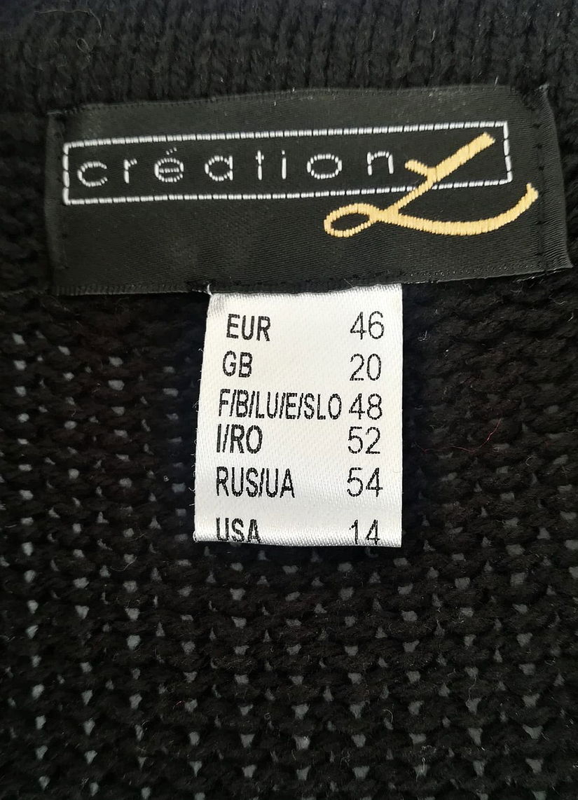 jacheta Creation L , tricot negru , 46