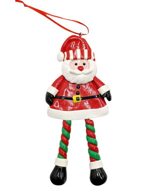 Ornament/ figurina Craciun, Mos Craciun cu picioare jucause, 4216