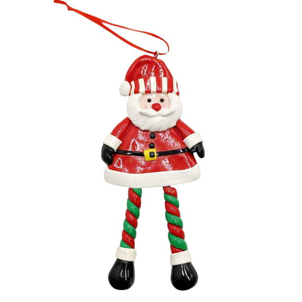 Ornament/ figurina Craciun, Mos Craciun cu picioare jucause, 4216