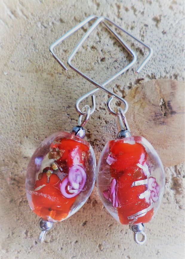 Cercei cu margele lampwork