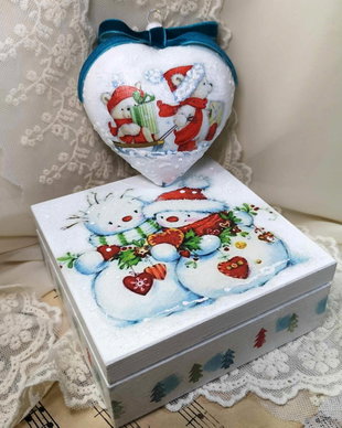 Set cadou Craciun caseta si glob Cea mai dulce prietenie de iarnă