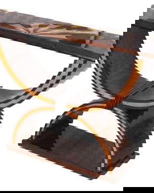 Consola Art Deco din lemn masiv furniruit