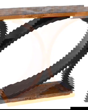 Consola Art Deco din lemn masiv furniruit