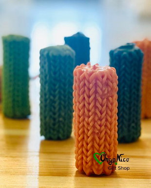 Lumânări din ceara de albine, model croșetat