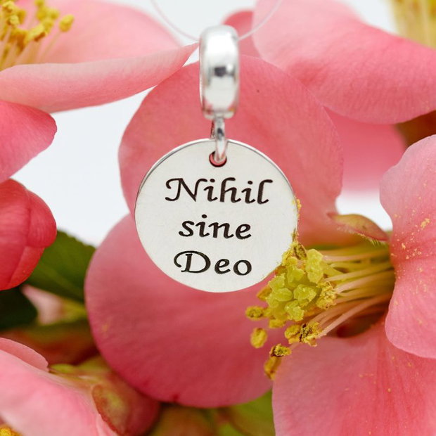 Charm  / Pandantiv / Banut personalizat / Nihil Sine Deo / Pentru Bratarile Tip Pandora / Argint 925