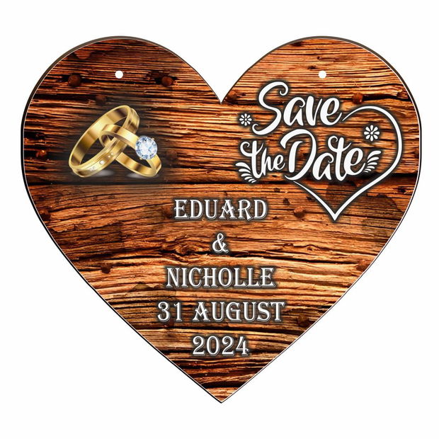 Pancarta Save The Date, Nunta, Inima, 30x28cm, PSDUV009