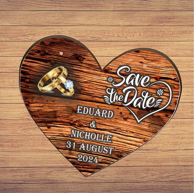 Pancarta Save The Date, Nunta, Inima, 30x28cm, PSDUV009