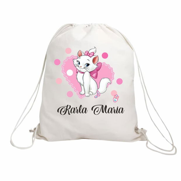 Rucsac personalizat cu nume, Gradinita, Pisica Marrie, 43×34 cm, RGR003